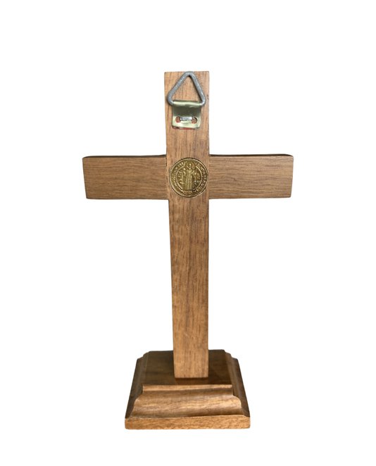 Crucifixo de mesa ou parede de São Bento 15cm Lírio do Vale Artigos