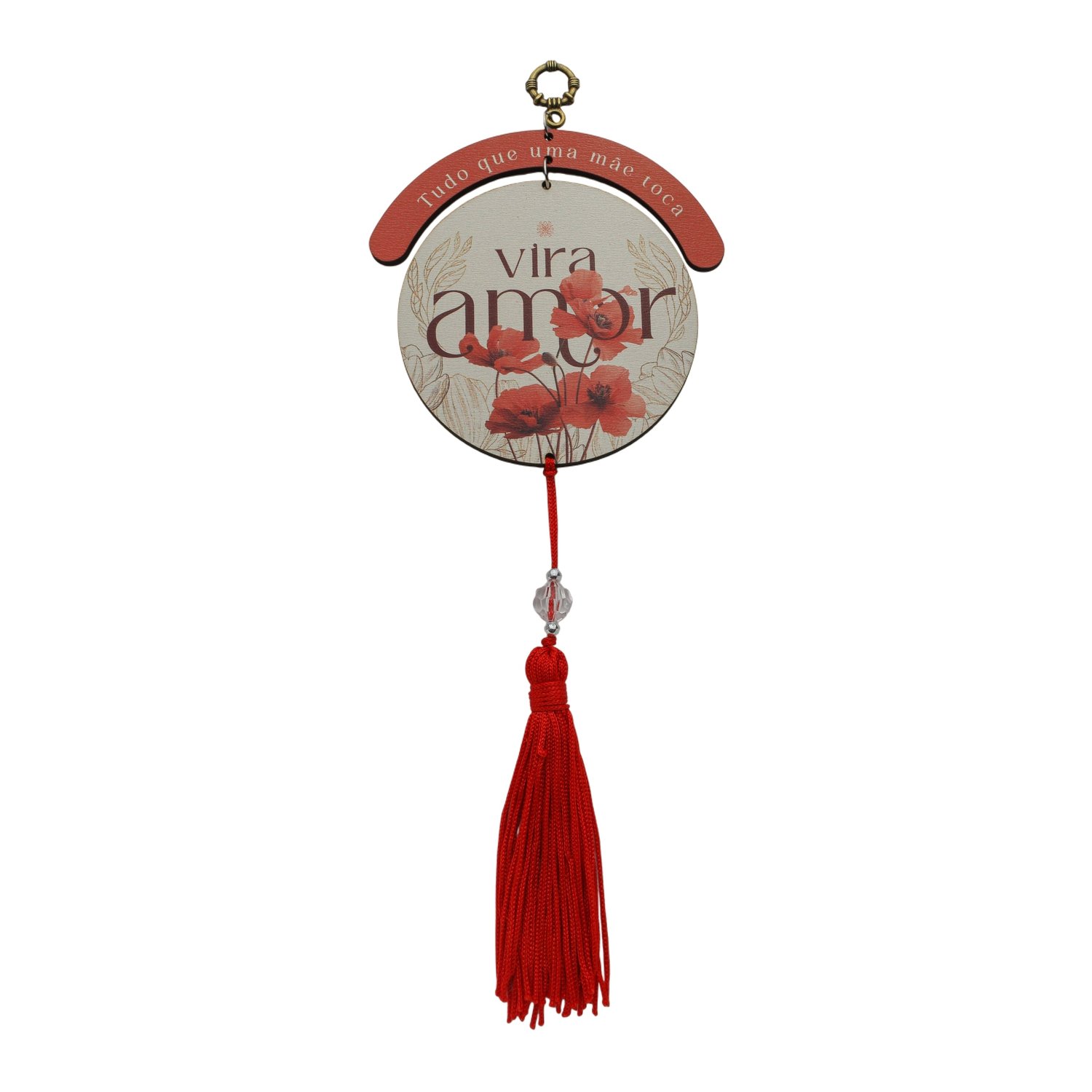 Adorno de Mães para Parede em MDF com Pompom Vermelho Adorno de Mães para Parede em MDF com Pompom Vermelho