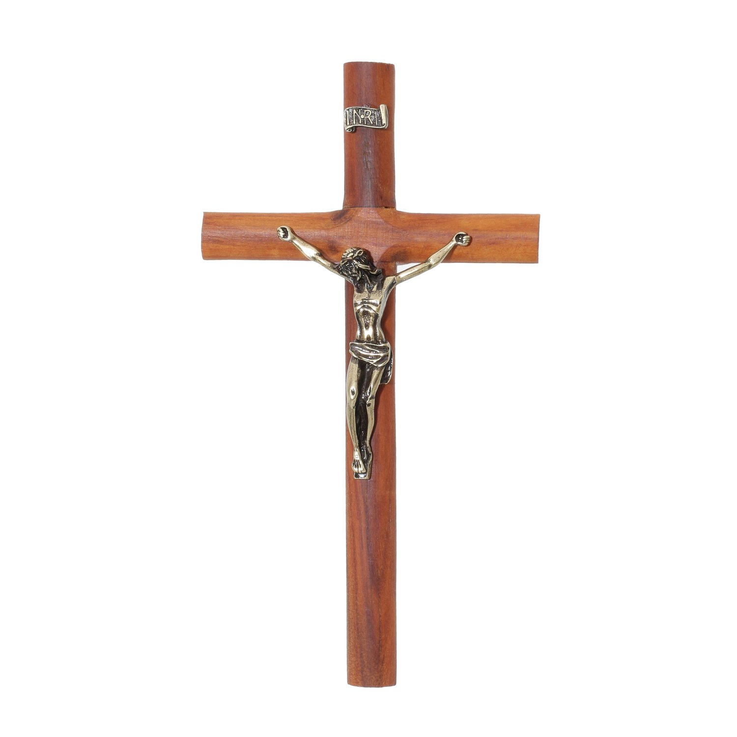 Crucifixo de Parede Redondo em Madeira de Demolição - 19cm Crucifixo de Parede Redondo em Madeira de Demolição - 19cm