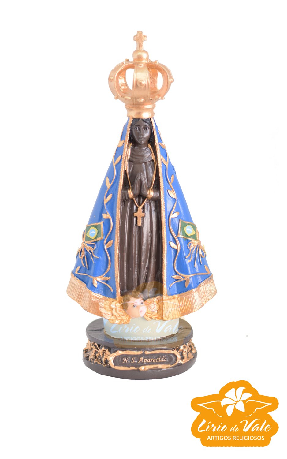 Imagem de Nossa Senhora Aparecida em resina - 22,5cm | Lírio do Vale  Artigos Religiosos - Lirio do Vale Artigos Religiosos