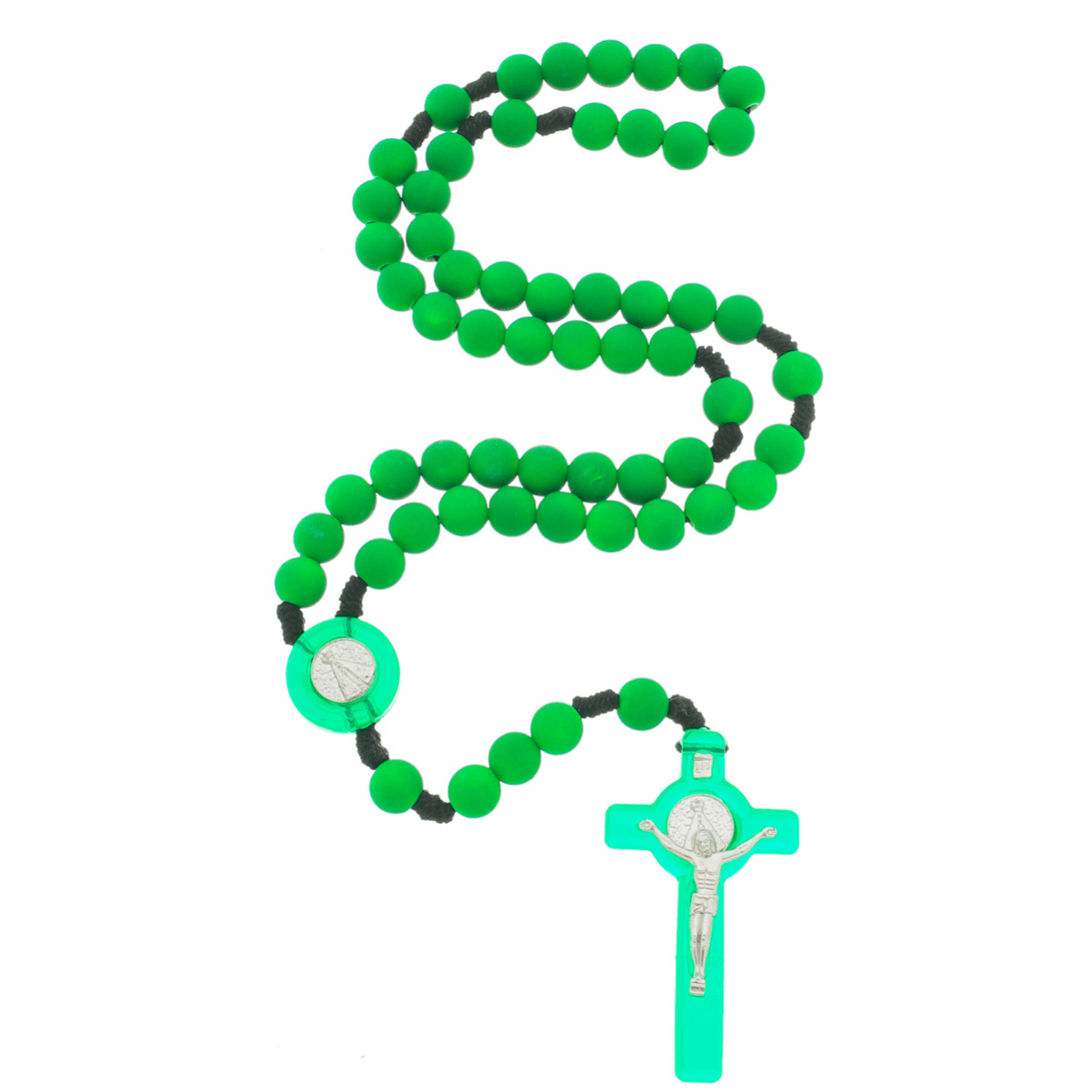 Kit Terço de Nossa Senhora Aparecida Colorido com Contas Lisas - 12Un
