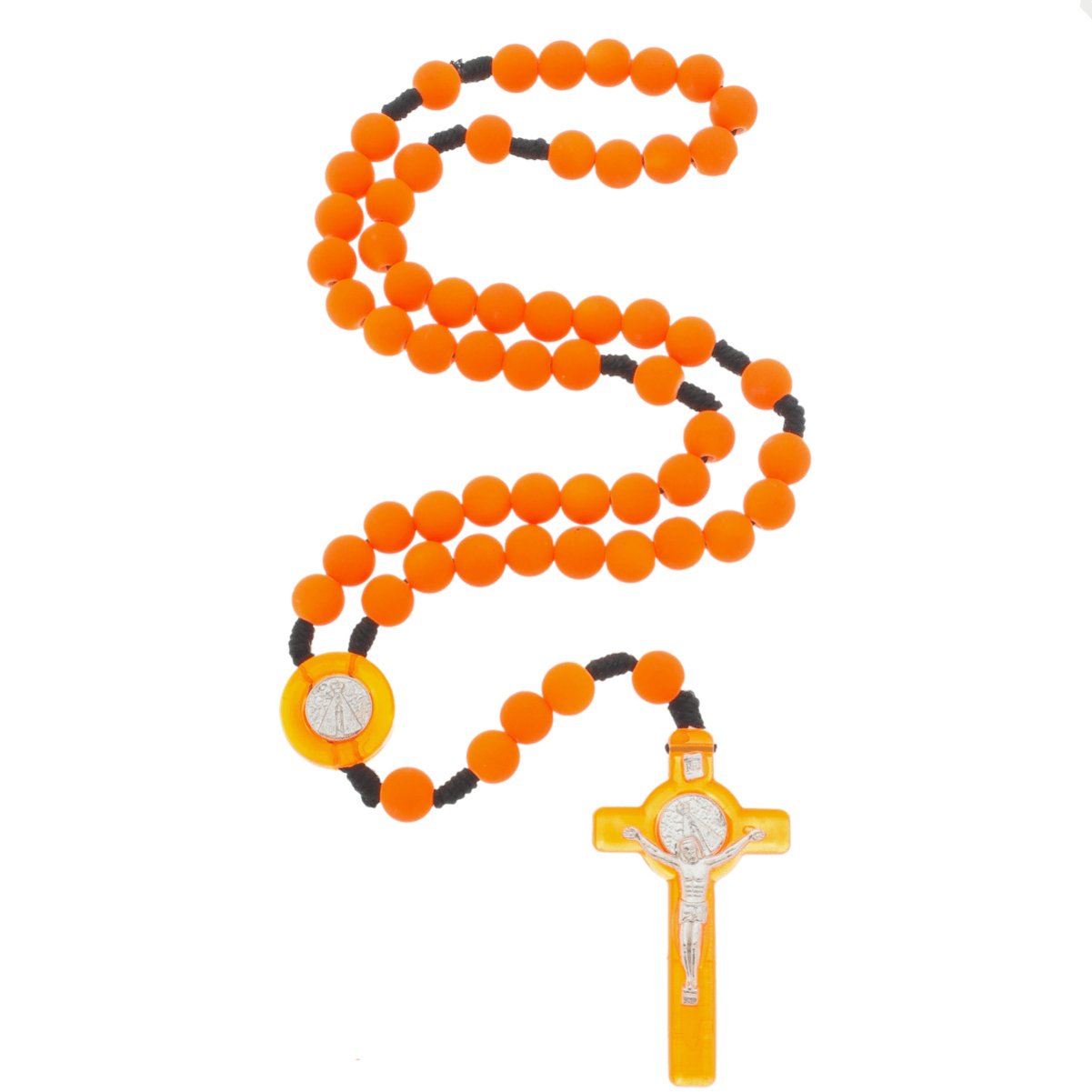 Kit Terço de Nossa Senhora Aparecida Colorido com Contas Lisas - 12Un
