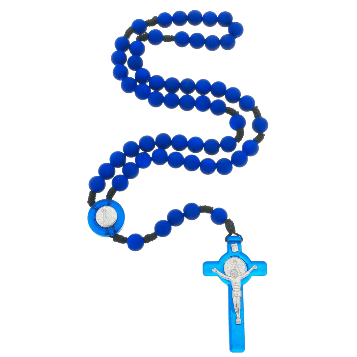Kit Terço de Nossa Senhora Aparecida Colorido com Contas Lisas - 12Un