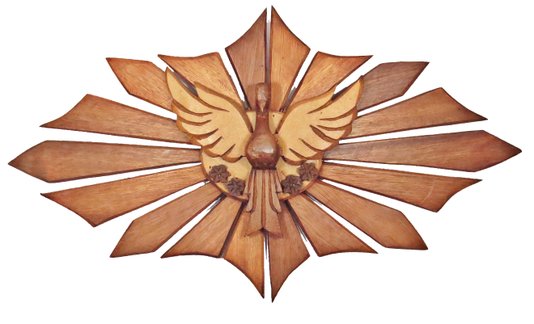 Divino Espírito Santo de madeira oval - G