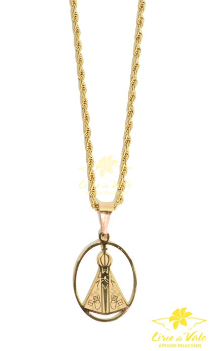 COLAR DE NOSSA SENHORA APARECIDA 2 - INOX DOURADO