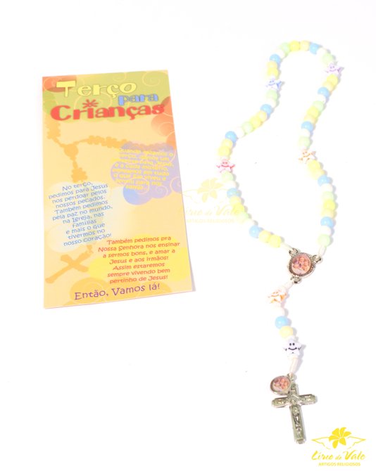 Terço das Crianças do Anjo da Guarda com Folheto de Orações - Colorido