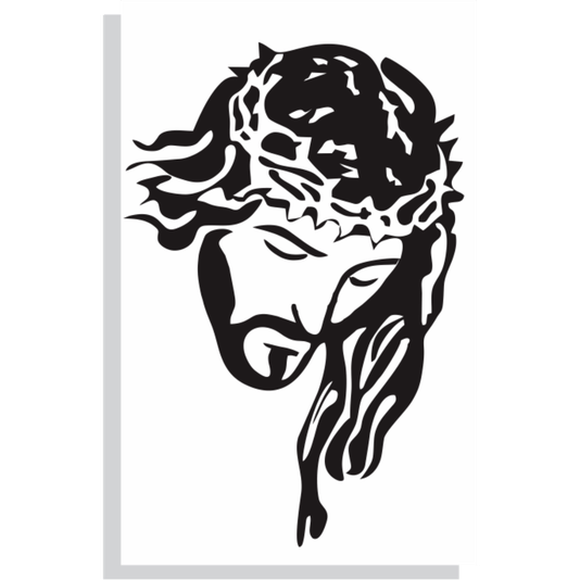 Kit Adesivo de Vinil da Face de Cristo - Preto 3un - Tam M