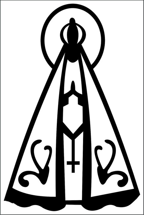 Kit Adesivo de Nossa Senhora da Conceição Aparecida - Preto 3un