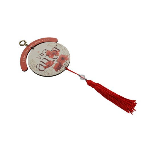 Adorno de Mães para Parede em MDF com Pompom Vermelho
