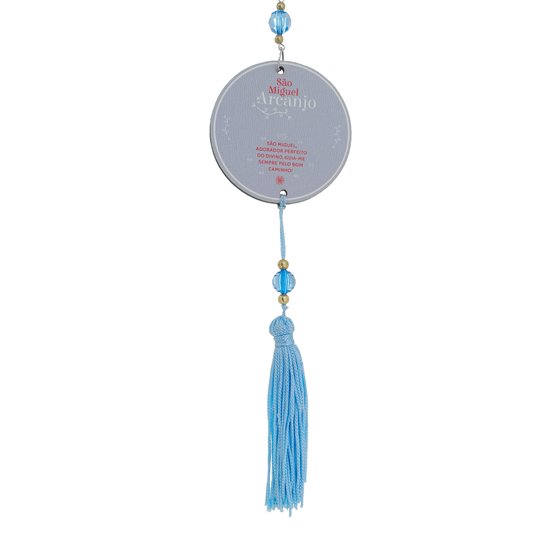 Adorno Duplo de São Miguel Arcanjo com Pompom Azul - Infantil