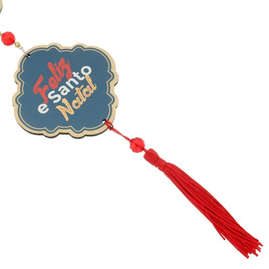 Adorno Duplo Natalino para Parede Feliz e Santo Natal - Mdf