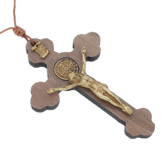 Adorno para Carro Crucifixo - Marrom