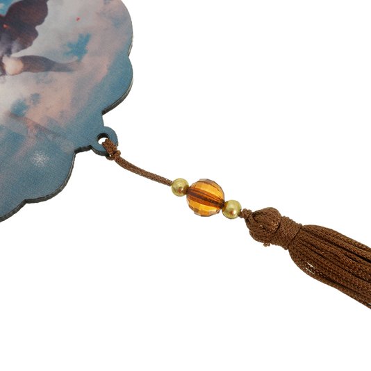 Adorno para Parede de São Miguel Arcanjo com Pompom Marrom Escuro