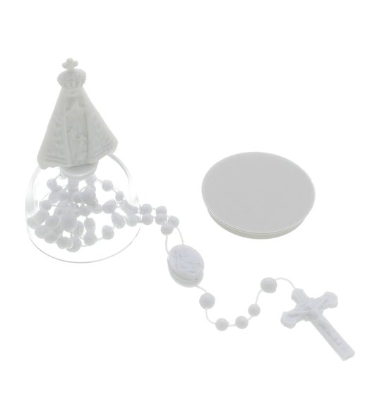 Altar de Nossa Senhora Aparecida com Terço de Plástico -  Branco