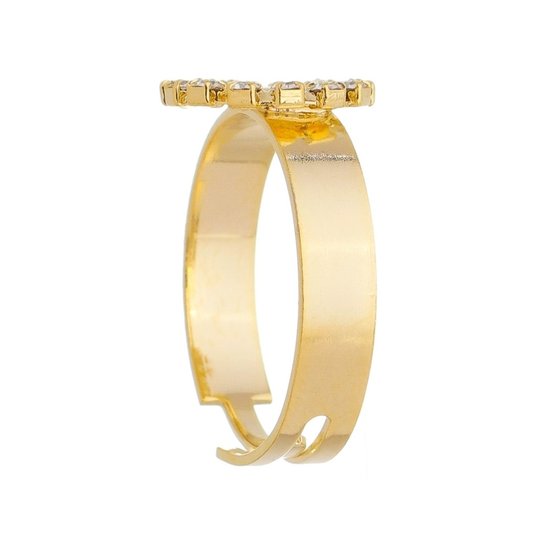 Anel de São Bento com Strass Regulável