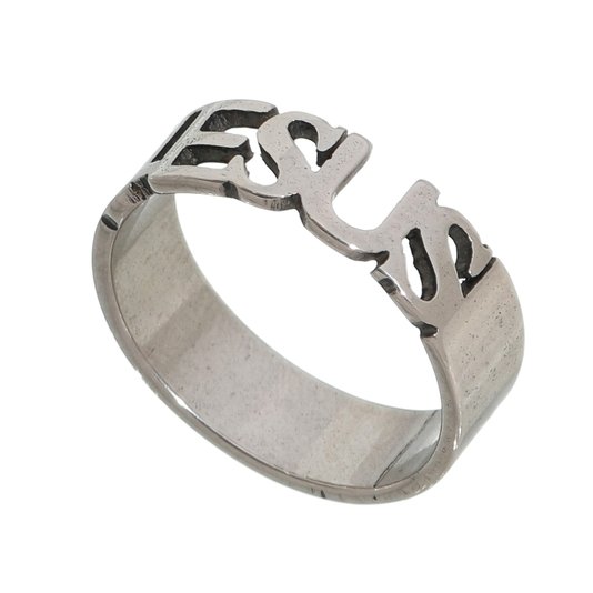 Anel Jesus de inox 6un