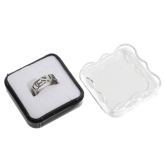 Anel Jesus de inox 6un