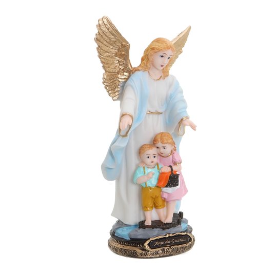 Imagem Anjo da Guarda em Resina - Azul 21cm