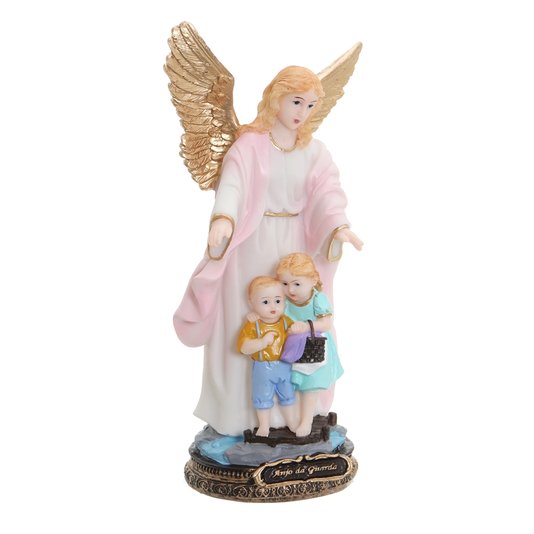 Imagem Anjo da Guarda em Resina - Rosa 21cm