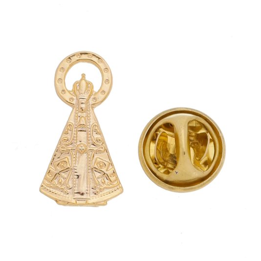 Botton Folheado de Nossa Senhora da Conceição Aparecida Vazado - 3Un
