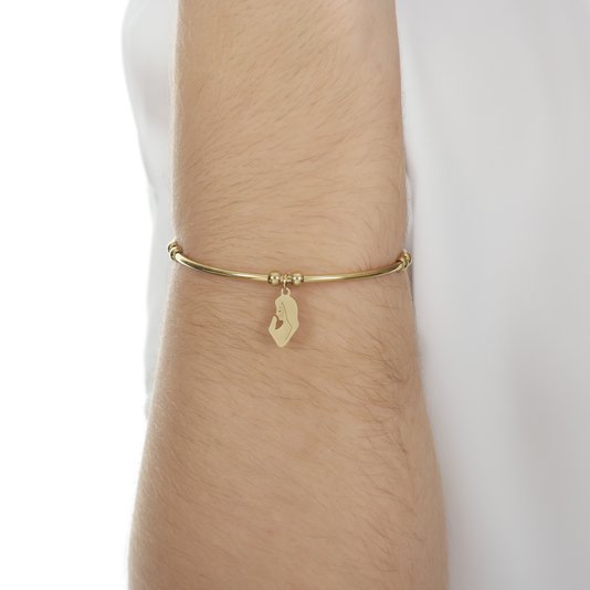 Bracelete de Nossa Senhora do Silêncio em Inox - Dourado