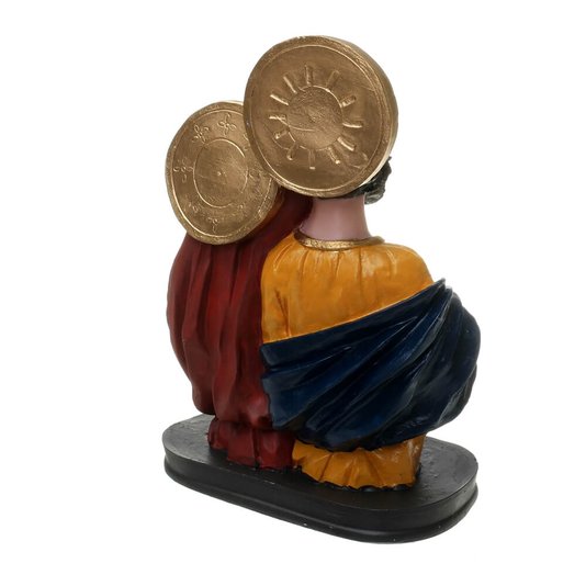 Busto da Sagrada Família de Nazaré em Resina Colorida - 19cm