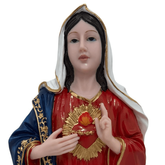 Busto de Parede do Imaculado Coração de Maria em Resina - 30cm