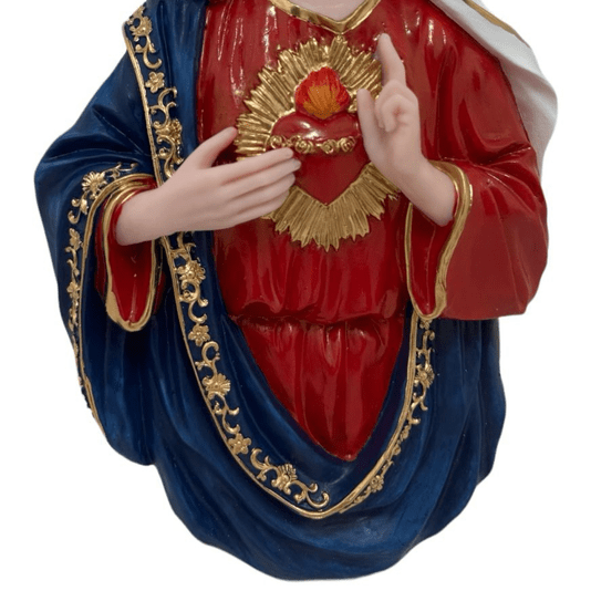 Busto de Parede do Imaculado Coração de Maria em Resina - 30cm