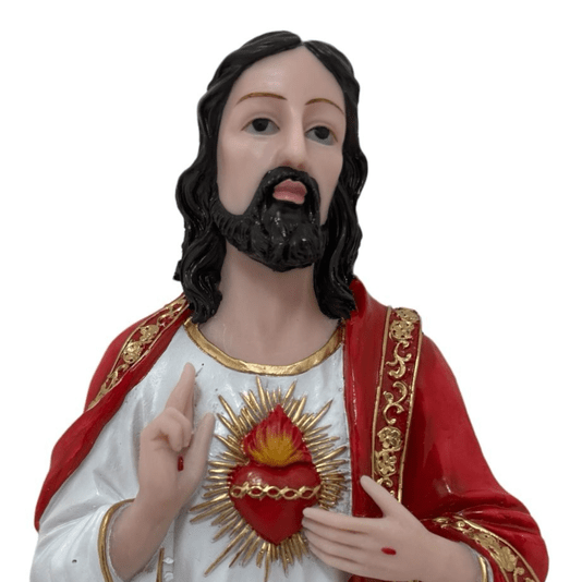 Busto de Parede do Sagrado Coração de Jesus em Resina - 30cm