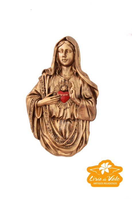 Busto Sagrado Coração de Maria - Dourado 30cm