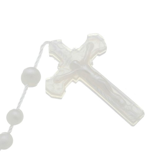Lembrança primeira eucaristia cálice com terço - Branco