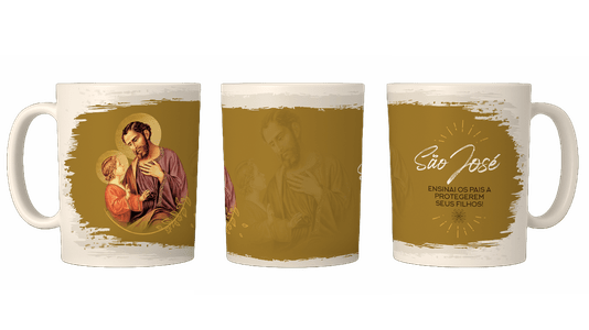 Caneca de Porcelana, São José Ensinai Os Pais a Protegerem Seus Filhos
