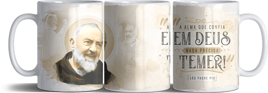 Caneca de Porcelana São Padre Pio