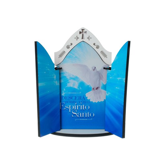 Capela do Divino Espírito Santo em MDF - Azul Claro - Tam G