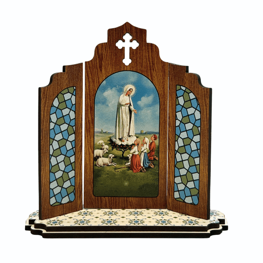 Capela Portuguesa de Nossa Senhora de Fátima em MDF com Detalhe Vazado - 12,7cm
