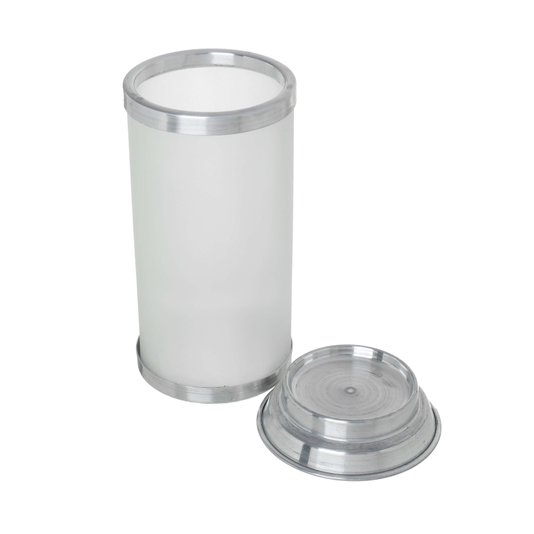 Castiçal/Suporte para Vela com Vidro Jateado e Base Removível
