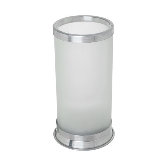 Castiçal/Suporte para Vela com Vidro Jateado e Base Removível