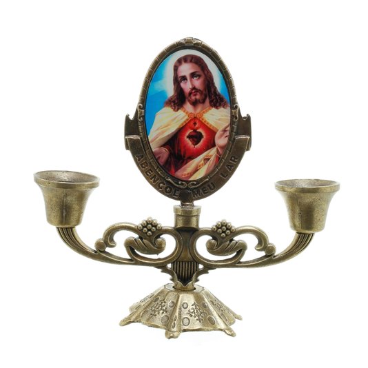Castiçal Sagrado Coração de Jesus - Bronze