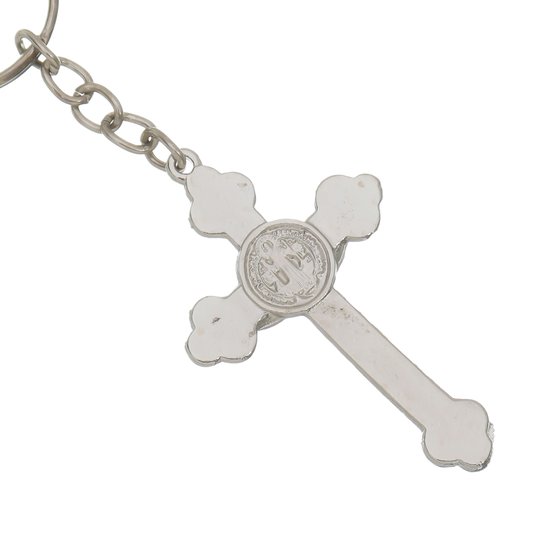 Chaveiro Crucifixo de São Bento - Níquel