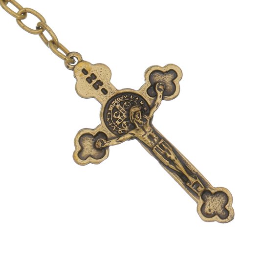 Chaveiro Crucifixo  São Bento - Ouro Velho