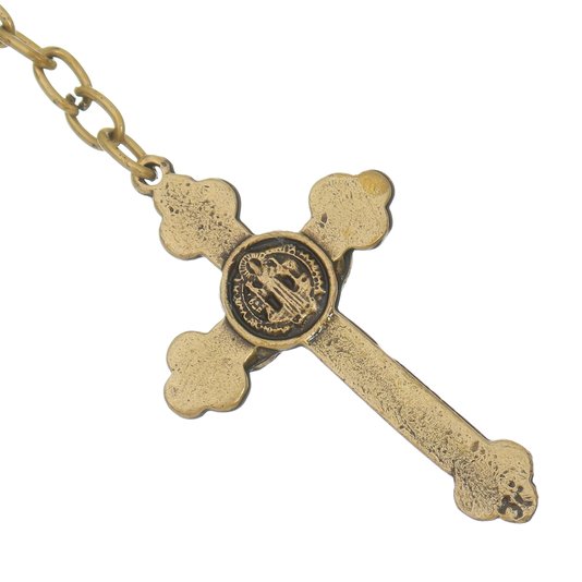 Chaveiro Crucifixo  São Bento - Ouro Velho