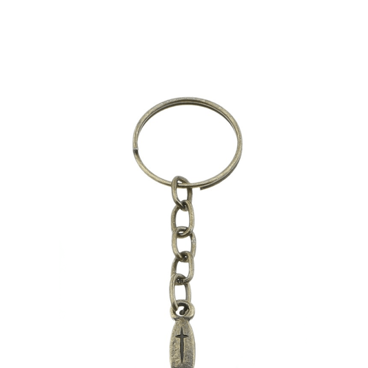 Chaveiro da Espada de São Miguel Arcanjo de Metal - Ouro Envelhecido