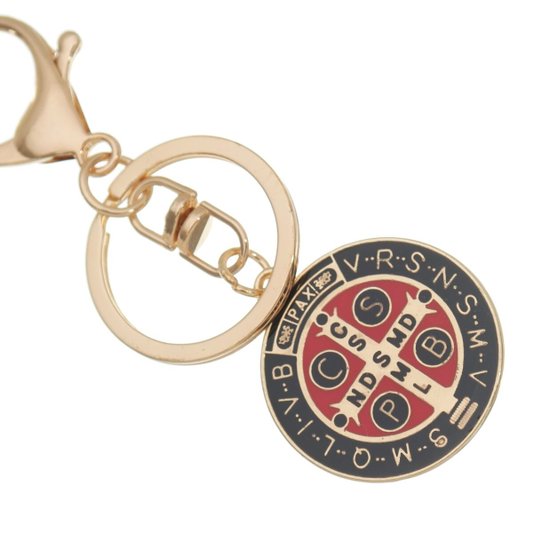 Chaveiro da Medalha de São Bento com Mosquete - Dourado
