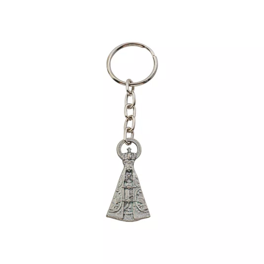 Chaveiro de Nossa Senhora Aparecida em Metal - Prata