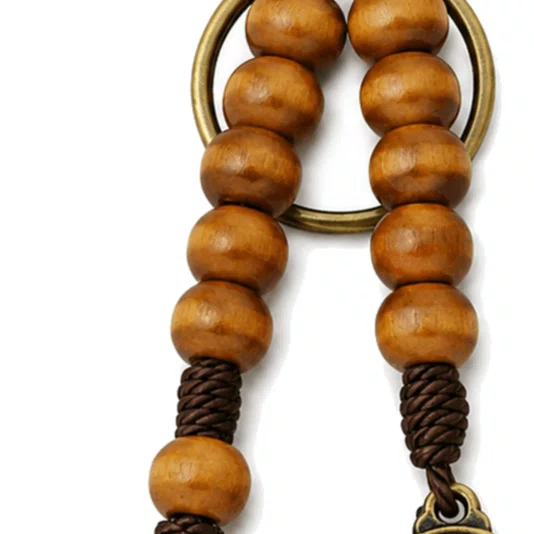 Chaveiro Dezena Aberta Madeira Nossa Senhora Das Graças Marrom Clara 8mm