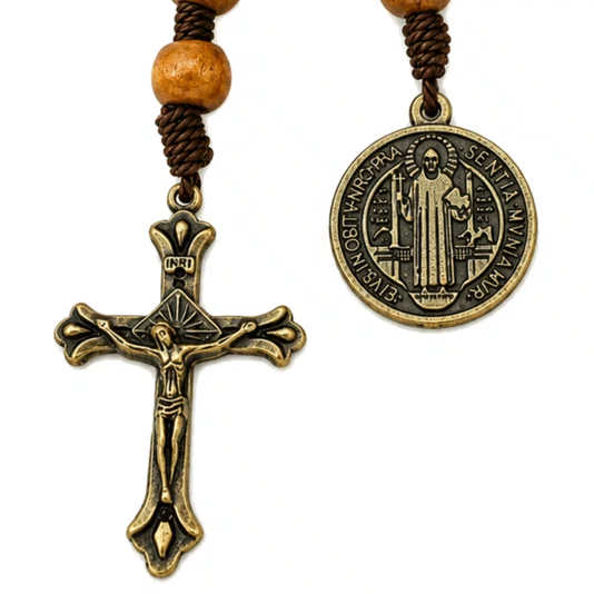Chaveiro Dezena Aberta Madeira São Bento Marrom Clara 10mm