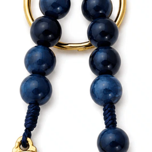 Chaveiro Dezena Aberta Pérola Mesclada Nossa Senhora Das Graças Azul Escura 8mm