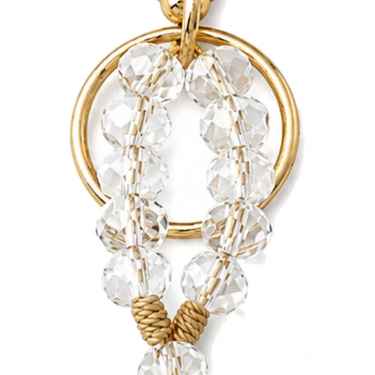 Chaveiro Dezena Cristal Dourado Nossa Senhora Aparecida Transparente