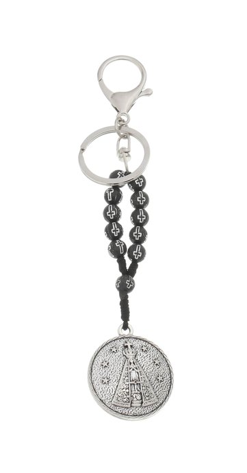 Kit Chaveiros de Dezena de Nossa Senhora Aparecida - Preto, Rosa, Branco e Azul - 12un