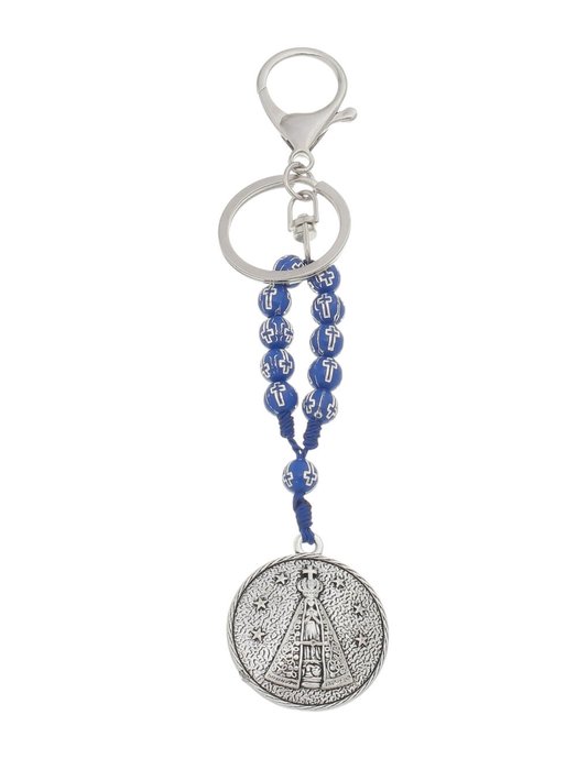 Kit Chaveiros de Dezena de Nossa Senhora Aparecida - Preto, Rosa, Branco e Azul - 12un